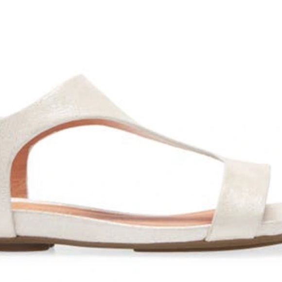 gentle souls Shimmery Pearl White T-Strap Sandal - Picture 5 of 12